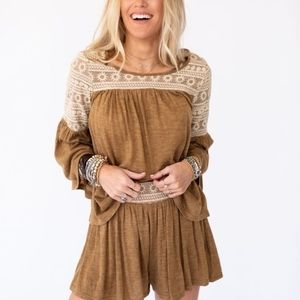 TBN: SO CHILL CROCHET TOP AND SHORT SET size Large